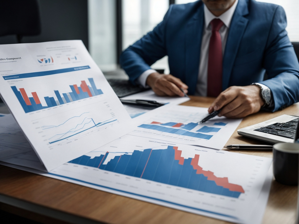 gráficos sobre a mesa e empresário estudando como recuperara empresas